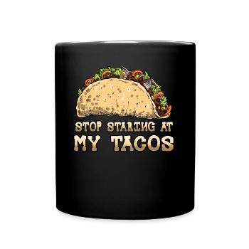 Vintage Mexican Food Mexico Staring At Taco - Tasse einfarbig - Schwarz - Vorne