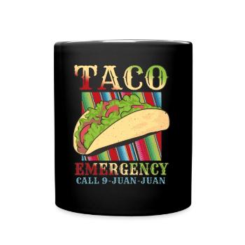 Retro Vintage Mexican Food Call Taco - Tasse einfarbig - Schwarz - Vorne