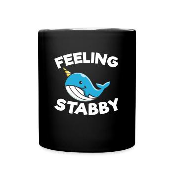 Se sentir poignardé pour tous les amoureux et les partisans des baleines - Mug uni - noir - Devant