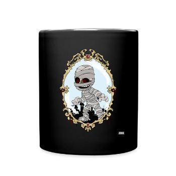 Halloween Mummy Comic Party happy Halloween fun - Full Colour Mug - black - Front
