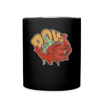 Bull and Bear Boxing Fight & Funny Stock Market - Full Colour Mug - black - Front