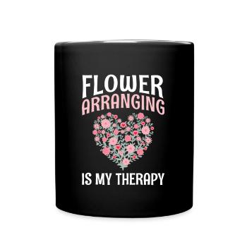 Binding flowers Is My Therapy - Full Colour Mug - black - Front