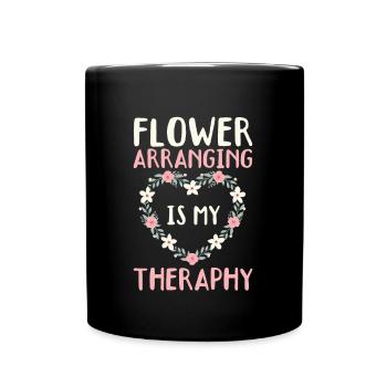 Binding flowers Is My Therapy - Full Colour Mug - black - Front