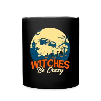 Horror Halloween Hexen sind verrückt Gruselig - Tasse einfarbig - Schwarz - Vorne