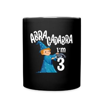 Three 3yr 3rd Wizard Birthday Boy 3 Years Old Gift - Tasse einfarbig - Schwarz - Vorne
