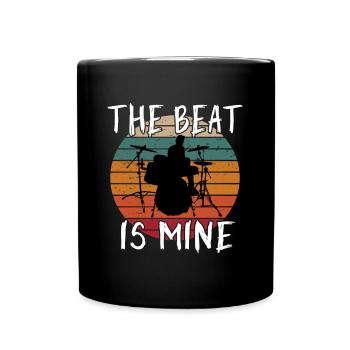 The Beat Is Mine Drum Set - Funny Drummer Gifts - Full Colour Mug - black - Front