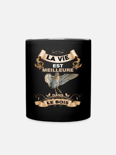 Bécasse la vie est meilleur dans le bois - Mug uni - noir