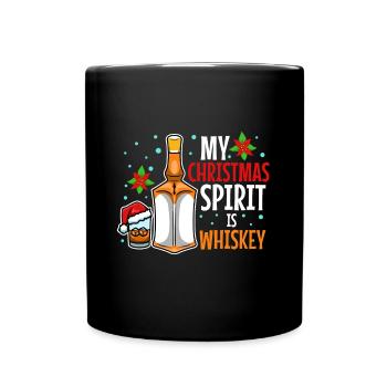 My christmas spirit is Whiskey - Tasse einfarbig - Schwarz - Vorne