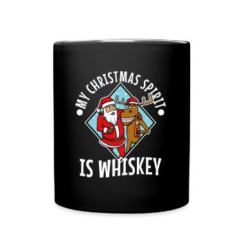 Mon de Noël est le whisky - Mug uni - noir - Devant