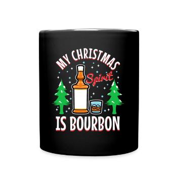 Mon de Noël est le bourbon - Mug uni - noir - Devant