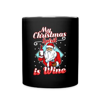 My christmas spirit is wine - Tasse einfarbig - Schwarz - Vorne