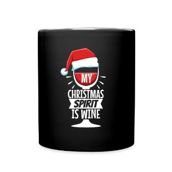 My christmas spirit is wine - Tasse einfarbig - Schwarz - Vorne