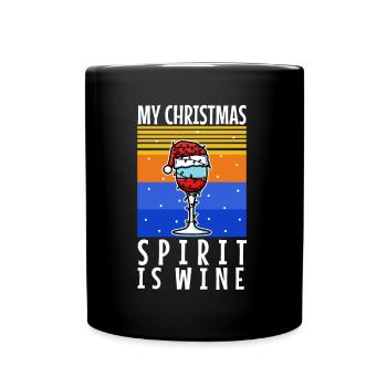 My christmas spirit is wine - Tasse einfarbig - Schwarz - Vorne