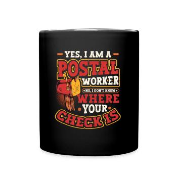 Drôle de bureau de poste de postiers - Mug uni - noir - Devant