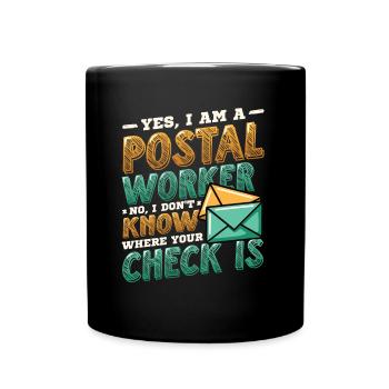 Drôle de bureau de poste de postiers - Mug uni - noir - Devant