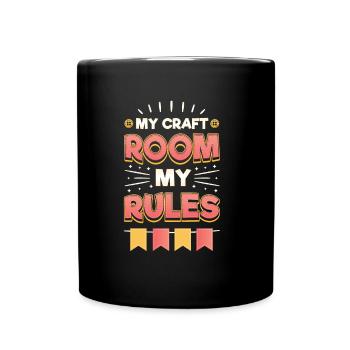 My Craft Room My Rules Crafty Mom - Full Colour Mug - black - Front