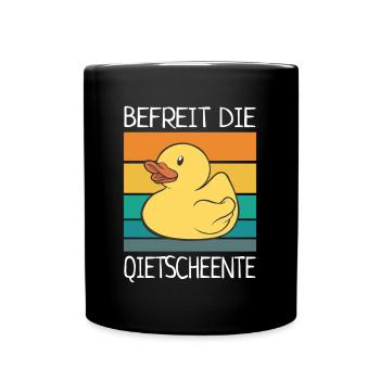 Befreit Die Quietscheente Vintage Gummienten - Tasse einfarbig - Schwarz - Vorne