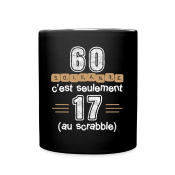 Anniversaire 60 ans, idée cadeau date de naissance - Mug uni - noir - Devant
