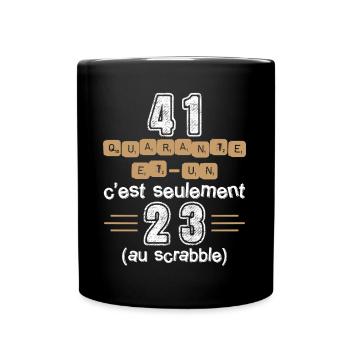Anniversaire 41 ans, idée cadeau date de naissance - Mug uni - noir - Devant