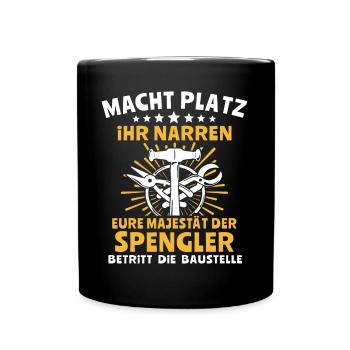 Spengler Spengeln Bauspengler - Tasse einfarbig - Schwarz - Vorne