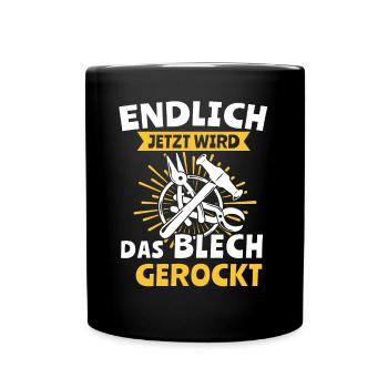 Spengler Spengeln Bauspengler - Tasse einfarbig - Schwarz - Vorne