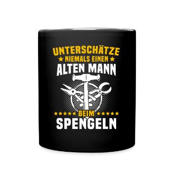Spengler Spengeln Bauspengler - Tasse einfarbig - Schwarz - Vorne