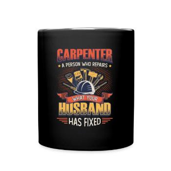 Drôle de menuiserie, charpentier. - Mug uni - noir - Devant