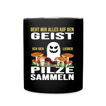 pilze sammeln pilzsammler - Tasse einfarbig - Schwarz - Vorne
