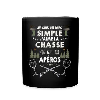 12 - mec simple chasse et apéro 9.png - Mug uni - noir - Devant
