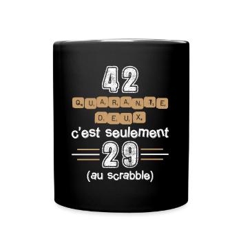 Anniversaire 42 ans, idée cadeau date de naissance - Mug uni - noir - Devant
