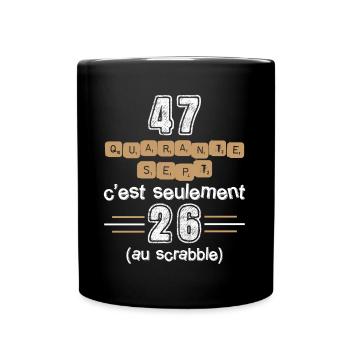 Anniversaire 47 ans, idée cadeau date de naissance - Mug uni - noir - Devant