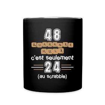 Anniversaire 48 ans, idée cadeau date de naissance - Mug uni - noir - Devant