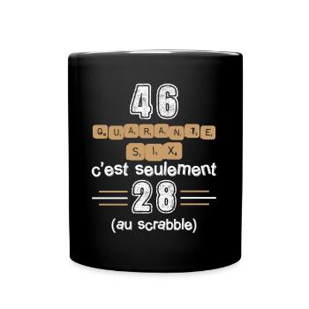 Anniversaire 46 ans, idée cadeau date de naissance - Mug uni - noir - Devant