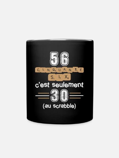 Anniversaire 56 ans, idée cadeau date de naissance - Mug uni - noir