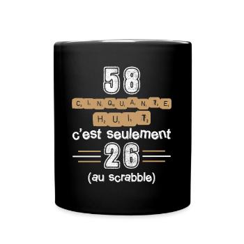 Anniversaire 58 ans, idée cadeau date de naissance - Mug uni - noir - Devant