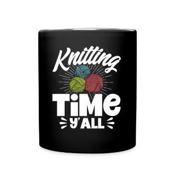 Knitting Yarn Knitting Knitting Fabric Gift - Full Colour Mug - black - Front