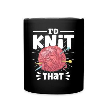 Stricken Stoff Stricken Stricken Geschenk - Tasse einfarbig - Schwarz - Vorne