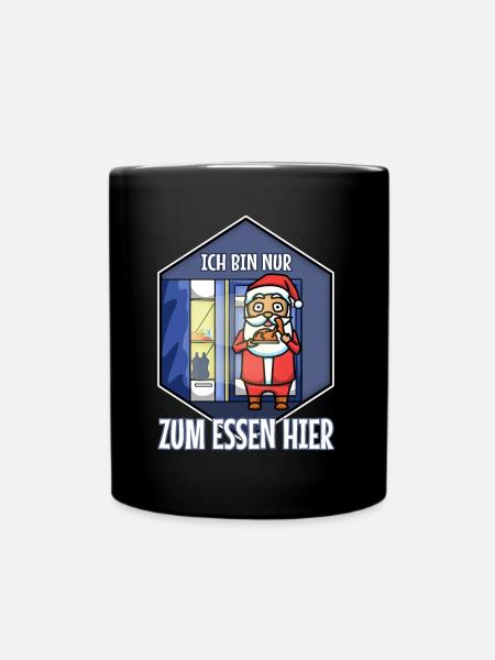 Ich bin nur zum essen hier - Tasse einfarbig - Schwarz
