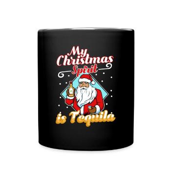 My christmas spirit is Tequila - Tasse einfarbig - Schwarz - Vorne