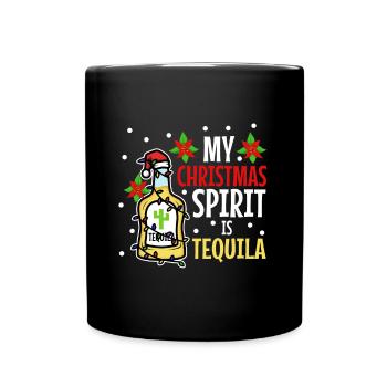 Mon de Noël est Tequila - Mug uni - noir - Devant