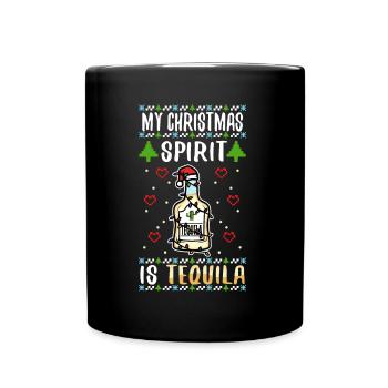 My christmas spirit is Tequila - Tasse einfarbig - Schwarz - Vorne