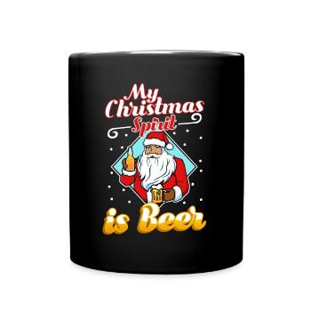 My christmas spirit is Beer - Tasse einfarbig - Schwarz - Vorne