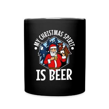 My christmas spirit is Beer - Tasse einfarbig - Schwarz - Vorne