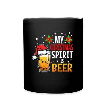 My christmas spirit is Beer - Tasse einfarbig - Schwarz - Vorne