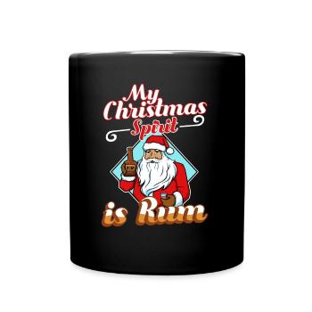 My christmas spirit is rum - Tasse einfarbig - Schwarz - Vorne