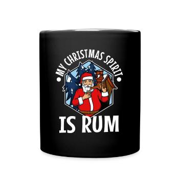 My christmas spirit is rum - Tasse einfarbig - Schwarz - Vorne
