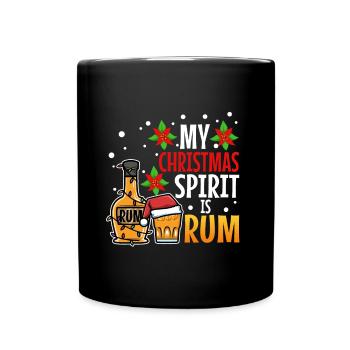 My christmas spirit is rum - Tasse einfarbig - Schwarz - Vorne