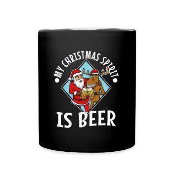My christmas spirit is Beer - Tasse einfarbig - Schwarz - Vorne