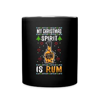My christmas spirit is rum - Tasse einfarbig - Schwarz - Vorne