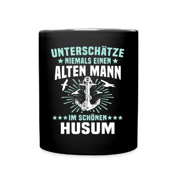 Husum Männer Husumer Mann - Tasse einfarbig - Schwarz - Vorne